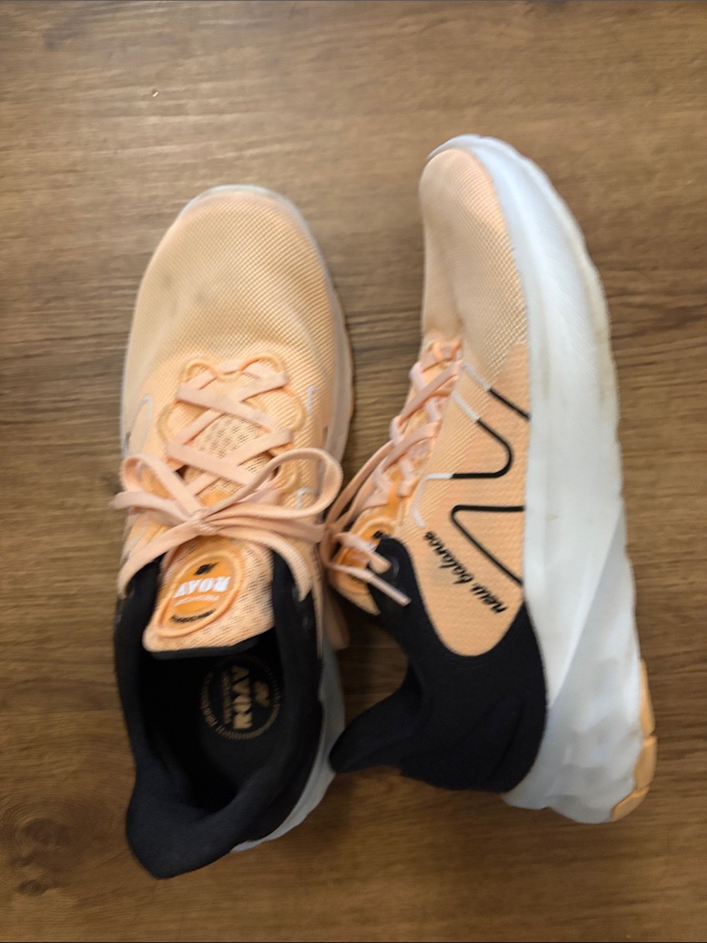 New Balance Peach and Black Running Sneakers